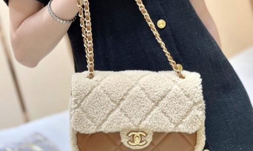 Ellebag super fake Chanel Flap Bag in Shearling Lambskin with Gold-Tone Metal(2024 Dec Updated)