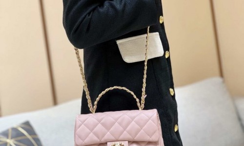 Ellebag's Masterful Recreation of the Chanel 23S AS4023 Pink Gold Lambskin Top Handle Bag(2024 Dec Updated)