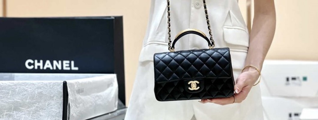 Ellebag's Masterful Recreation of the Chanel AS2431 Black Lambskin Mini Flap Bag with Top Handle(2025 Jan Updated)