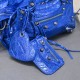 Balenciaga Cagole XS Small 26 Blue Motorcycle Lambskin Silver Hardware 26x11x8cm