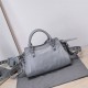 Balenciaga Cagole XS Small 26 Light Gray Motorcycle Lambskin Silver Hardware 26x11x8cm