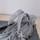 Balenciaga Cagole XS Small 26 Light Gray Motorcycle Lambskin Silver Hardware 26x11x8cm