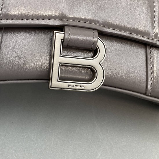 Balenciaga Hourglass XS Small 19 Smooth Calfskin Gray Silver Hardware 19x8x21cm