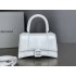 Balenciaga Hourglass XS Small 19 Smooth Calfskin White Silver Hardware 19x8x21cm