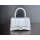 Balenciaga Hourglass XS Small 19 Smooth Calfskin White Silver Hardware 19x8x21cm