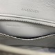 Balenciaga Hourglass Small 23 Croc-Embossed White Silver Hardware 23x19x24cm