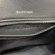 Balenciaga Hourglass Small 23 Croc-Embossed Black Black Hardware 23x19x24cm