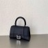 Balenciaga Hourglass XS Small 19 Grained Calfskin Black Silver Hardware 19x8x21cm