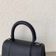 Balenciaga Hourglass Small 23 Grained Calfskin Black Silver Hardware 23x19x24cm