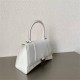 Balenciaga Hourglass Small 23 Grained Calfskin White Silver Hardware 23x19x24cm