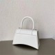 Balenciaga Hourglass Small 23 Grained Calfskin White Silver Hardware 23x19x24cm