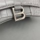 Balenciaga Hourglass XS Small 19 Croc-Embossed Gray Silver Hardware 19x8x21cm