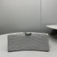 Balenciaga Hourglass Small 23 Croc-Embossed Gray Silver Hardware 23x19x24cm