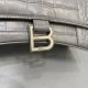 Balenciaga Hourglass Small 23 Croc-Embossed Gray Silver Hardware 23x19x24cm