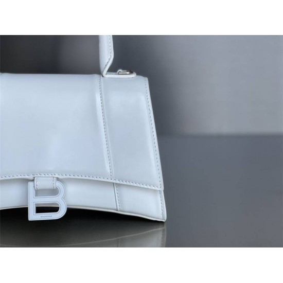 Balenciaga Hourglass Small 23 Calfskin White White Clasp 23x19x24cm