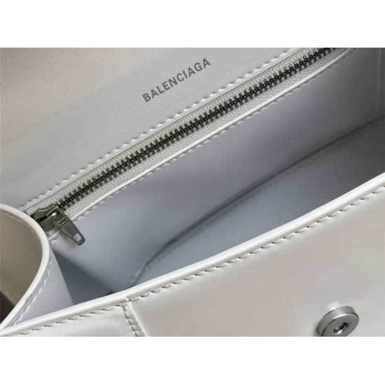 Balenciaga Hourglass Small 23 Calfskin White White Clasp 23x19x24cm