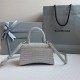 Balenciaga Hourglass XS Small 19 Diamond Silver Diamond Hardware 19x8x21cm