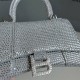 Balenciaga Hourglass XS Small 19 Diamond Silver Diamond Hardware 19x8x21cm