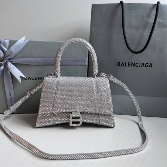 Balenciaga Hourglass Small 23 Diamond Silver Diamond Hardware 23x19x24cm