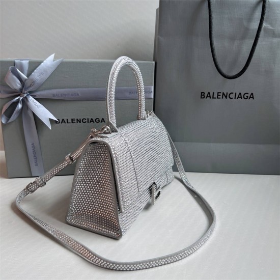 Balenciaga Hourglass Small 23 Diamond Silver Diamond Hardware 23x19x24cm