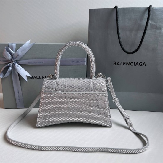 Balenciaga Hourglass Small 23 Diamond Silver Diamond Hardware 23x19x24cm