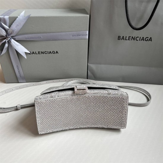 Balenciaga Hourglass Small 23 Diamond Silver Diamond Hardware 23x19x24cm