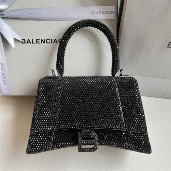 Balenciaga Hourglass Small 23 Diamond Black Diamond Hardware 23x19x24cm