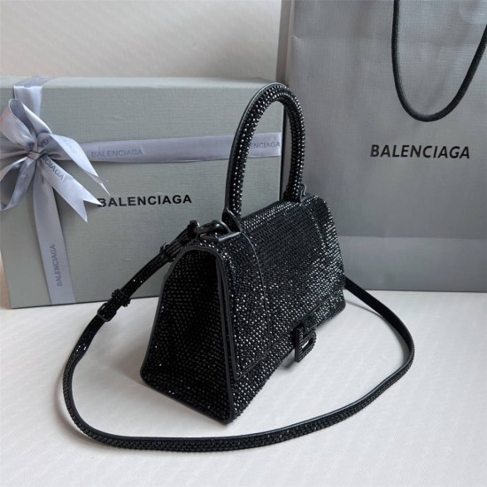 Balenciaga Hourglass Small 23 Diamond Black Diamond Hardware 23x19x24cm