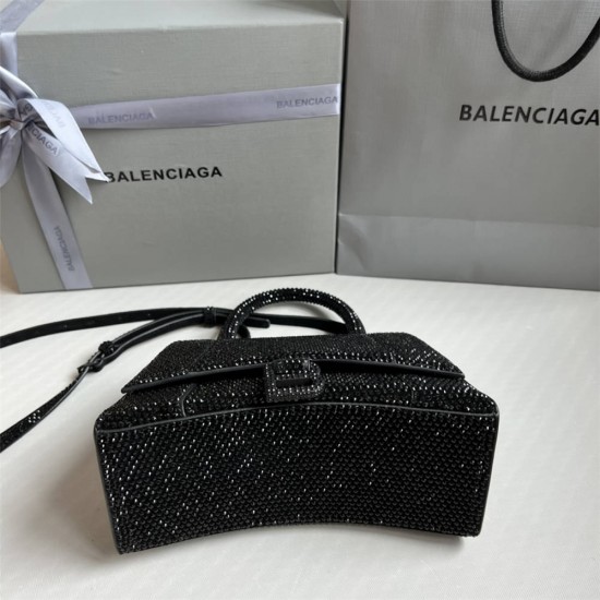 Balenciaga Hourglass Small 23 Diamond Black Diamond Hardware 23x19x24cm