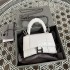 Balenciaga Hourglass Mini 11 Croc-Embossed Smooth Silver Clasp 11.5x14x4.5cm