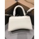 Balenciaga Hourglass XS Small 19 Grained Calfskin White Silver Hardware 19x8x21cm