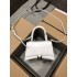 Balenciaga Hourglass Small 23 Grained Calfskin White Silver Hardware 23x19x24cm