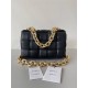 BOTTEGA VENETA Cassette Chain Padded Cassette Black Gold Buckle Medium 26 Size: 26x18x6cm Full Leather