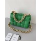 BOTTEGA VENETA Cassette Chain Padded Cassette Green Gold Buckle Medium 26 Size: 26x18x6cm Full Leather