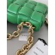 BOTTEGA VENETA Cassette Chain Padded Cassette Green Gold Buckle Medium 26 Size: 26x18x6cm Full Leather