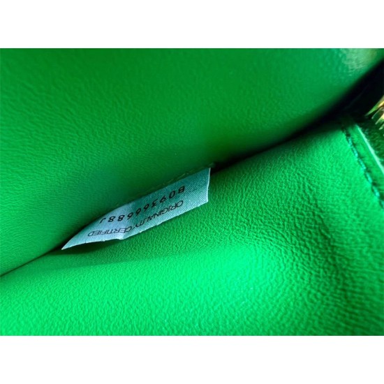 BOTTEGA VENETA Cassette 23 Medium Green with Metal 23x15x5cm Full Leather