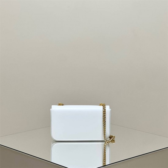 Celine Triomphe Canvas Chain Underarm Bag Embossed White Gold Hardware Model: 197943 Size: 20.5x10.5x4cm