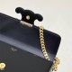 Celine Triomphe Canvas Chain Underarm Bag Embossed Black Gold Hardware Model: 197943 Size: 20.5x10.5x4cm