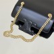 Celine Triomphe Canvas Chain Underarm Bag Embossed Black Gold Hardware Model: 197943 Size: 20.5x10.5x4cm