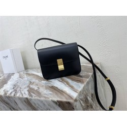 Celine Teen Box Polished Calfskin Black Gold Hardware 18x15x6cm