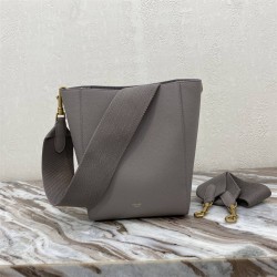 Celine SEAU SANGLE Large Grained Calfskin Light Grey 23 x 33 x 17cm