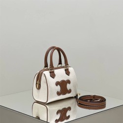 Celine Voyage Triomphe White Brown Model: 197583 Size: 19.5x14x7cm