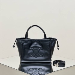 Celine Cabas Tote Black Full Leather Model: 111013 Size: 22x17x15cm