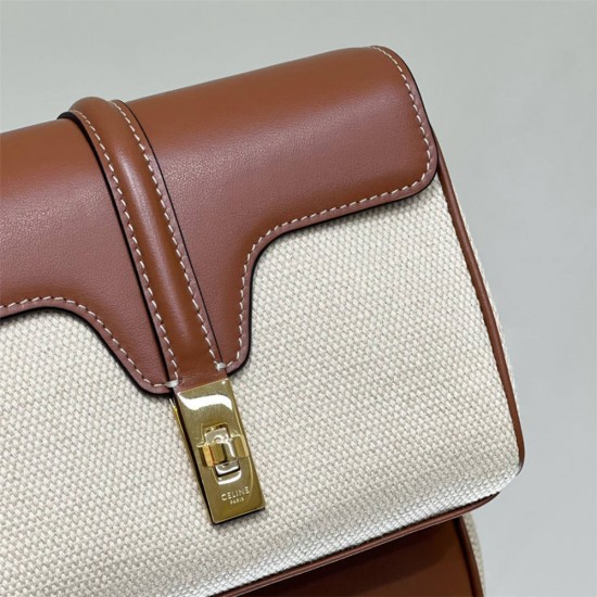 Celine Teen Soft 16 White Brown Model: 196853 Size: 23x15x9cm