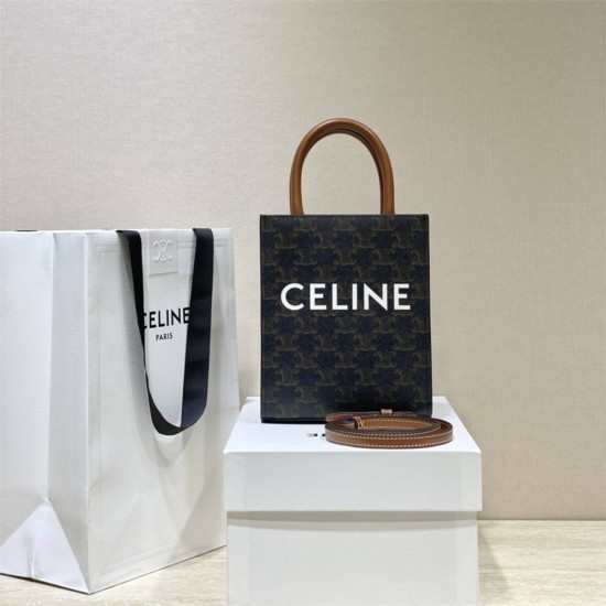 Celine Triomphe Canvas Cabas Tote Mini 17 Model: 194372 Size: 17x21x4cm