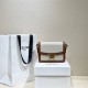 Celine Triomphe Canvas Teen Box Small White Brown Model: 188882 Small Size: 18.5x14x6cm