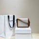 Celine Triomphe Canvas Teen Box Small White Brown Model: 188882 Small Size: 18.5x14x6cm