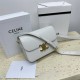 Celine Triomphe Canvas Teen Box Medium 22.5 White Full Leather Size: 22.5x16.5x5cm