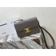 Celine Triomphe Canvas Teen Box Medium 22.5 Grey Full Leather Size: 22.5x16.5x5cm