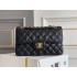 Chanel Classic Flap bag Small 23 Black with gold hardware, Caviar leather, Hass Factory leather, edge stitching, red interior.